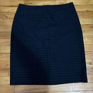 LOFT Navy Blue and White Classic Pencil Skirt